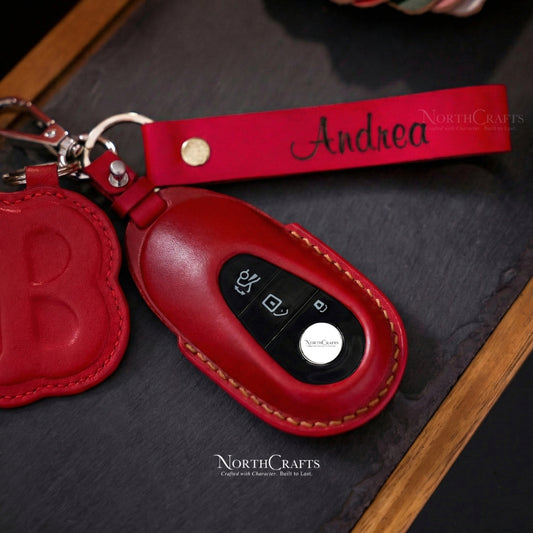 Leather Key Fob Cover with Strap for Mercedes-Benz S-Class W223 | NorthCrafts