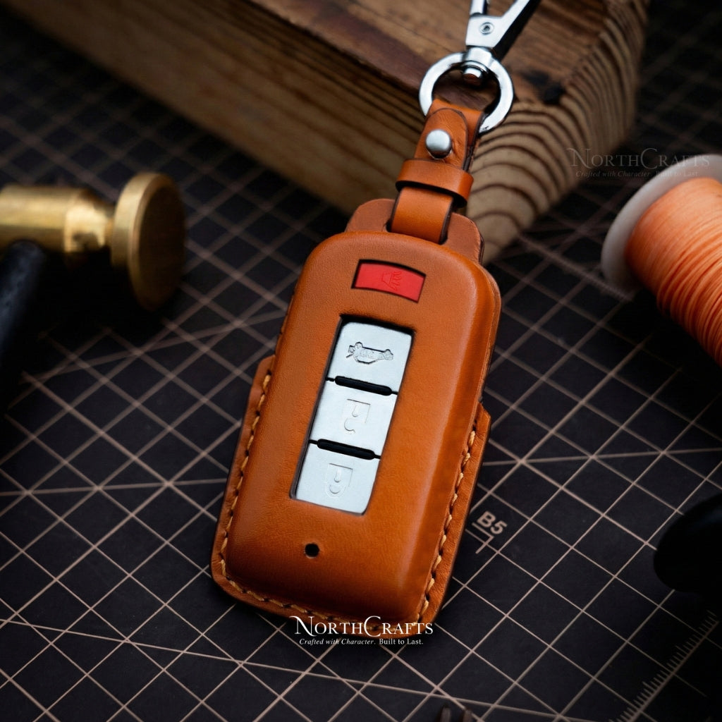 Leather Key Fob Cover with Strap & Charm for Acura MDX, CDX, NSX, RDX, TLX & TLX-L – Personalized Handmade – NorthCrafts | NorthCrafts