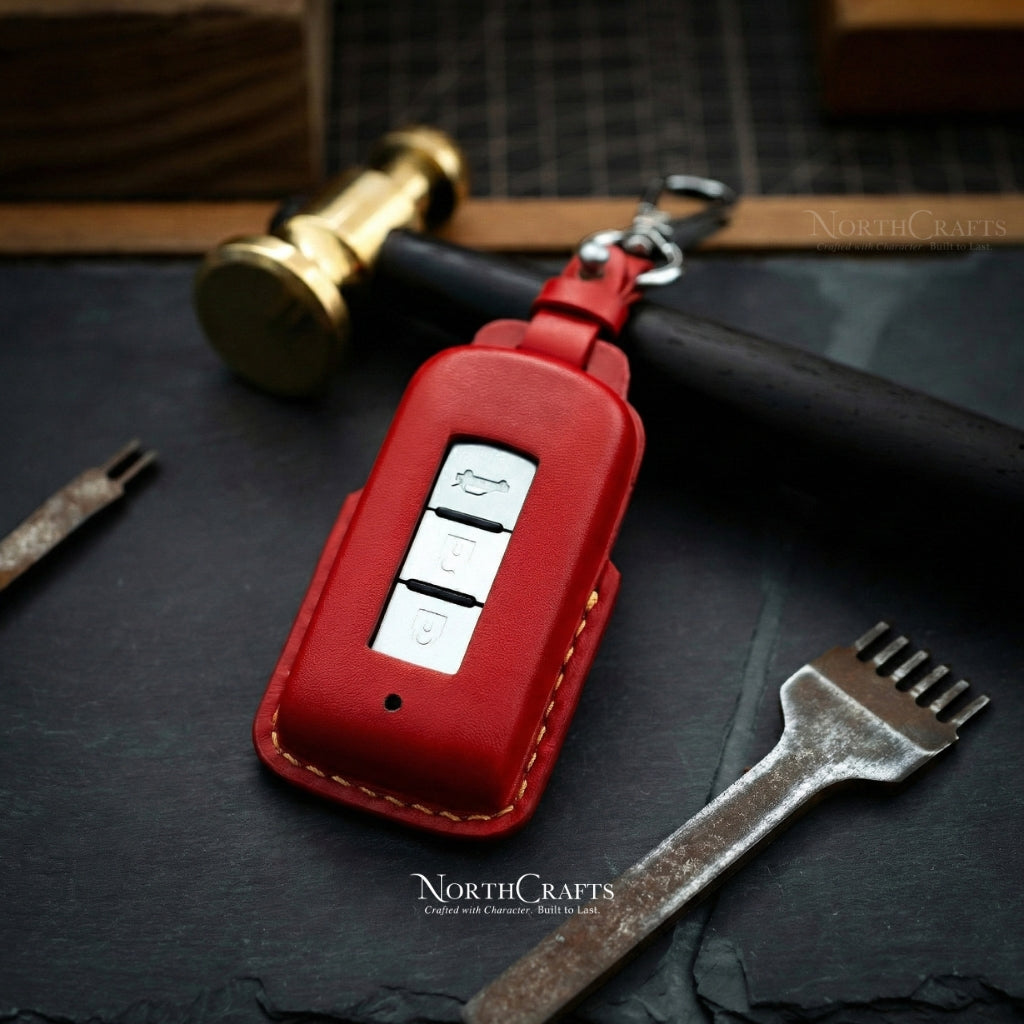 Leather Key Fob Cover with Strap & Charm for Acura MDX, CDX, NSX, RDX, TLX & TLX-L – Personalized Handmade – NorthCrafts | NorthCrafts