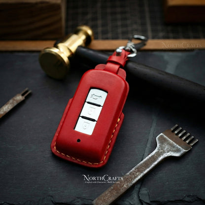 Leather Key Fob Cover with Strap & Charm for Acura MDX, CDX, NSX, RDX, TLX & TLX-L – Personalized Handmade – NorthCrafts | NorthCrafts