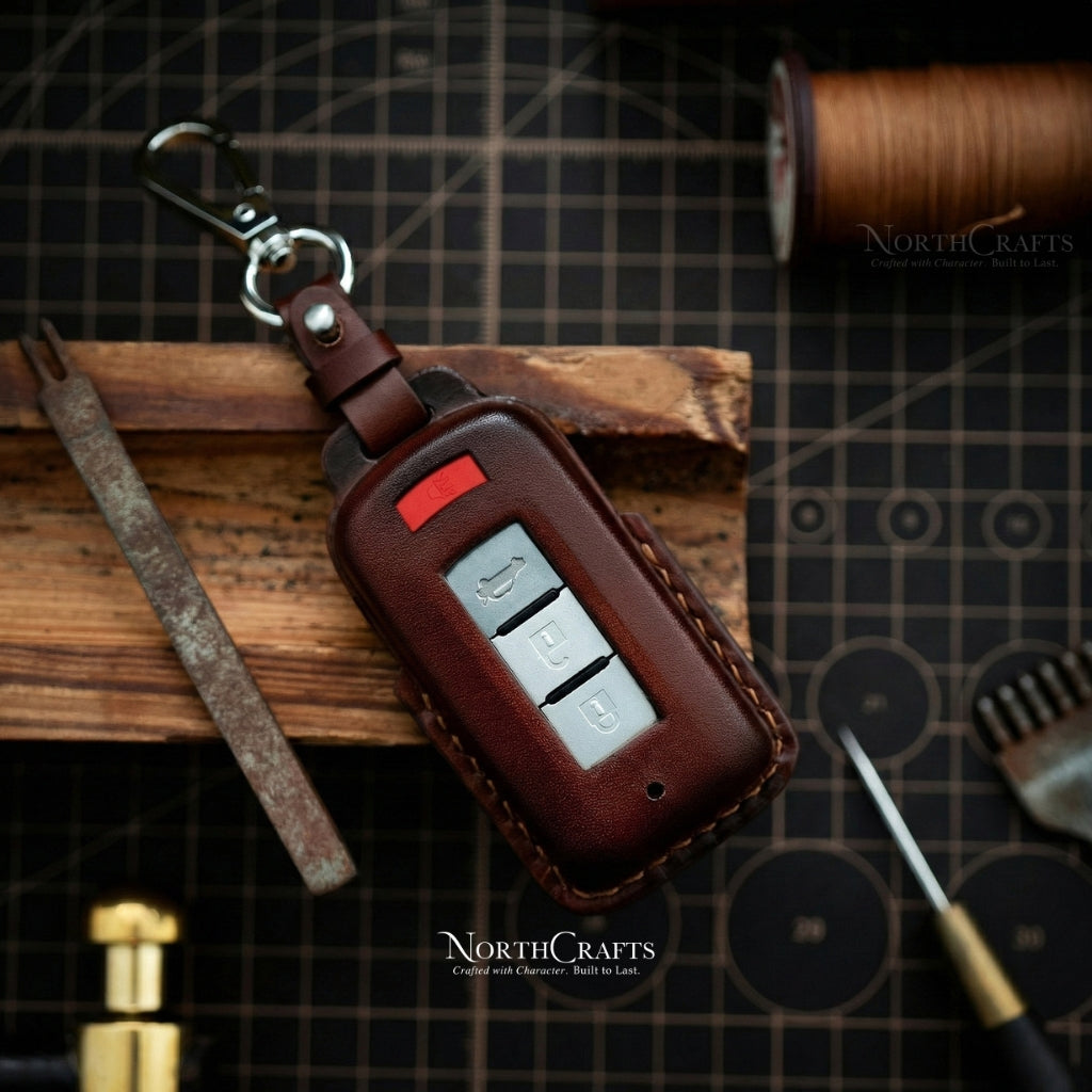 Leather Key Fob Cover with Strap & Charm for Acura MDX, CDX, NSX, RDX, TLX & TLX-L – Personalized Handmade – NorthCrafts | NorthCrafts