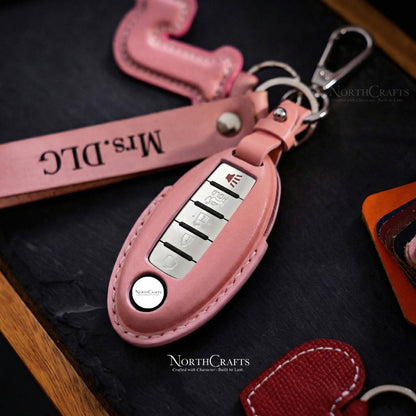 Leather Key Fob Cover for Nissan Altima, Maxima, Murano, Rogue, Sentra, 370Z & Pathfinder – Personalized Handmade – NorthCrafts | NorthCrafts