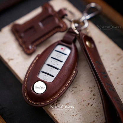 Leather Key Fob Cover for Nissan Altima, Maxima, Murano, Rogue, Sentra, 370Z & Pathfinder – Personalized Handmade – NorthCrafts | NorthCrafts
