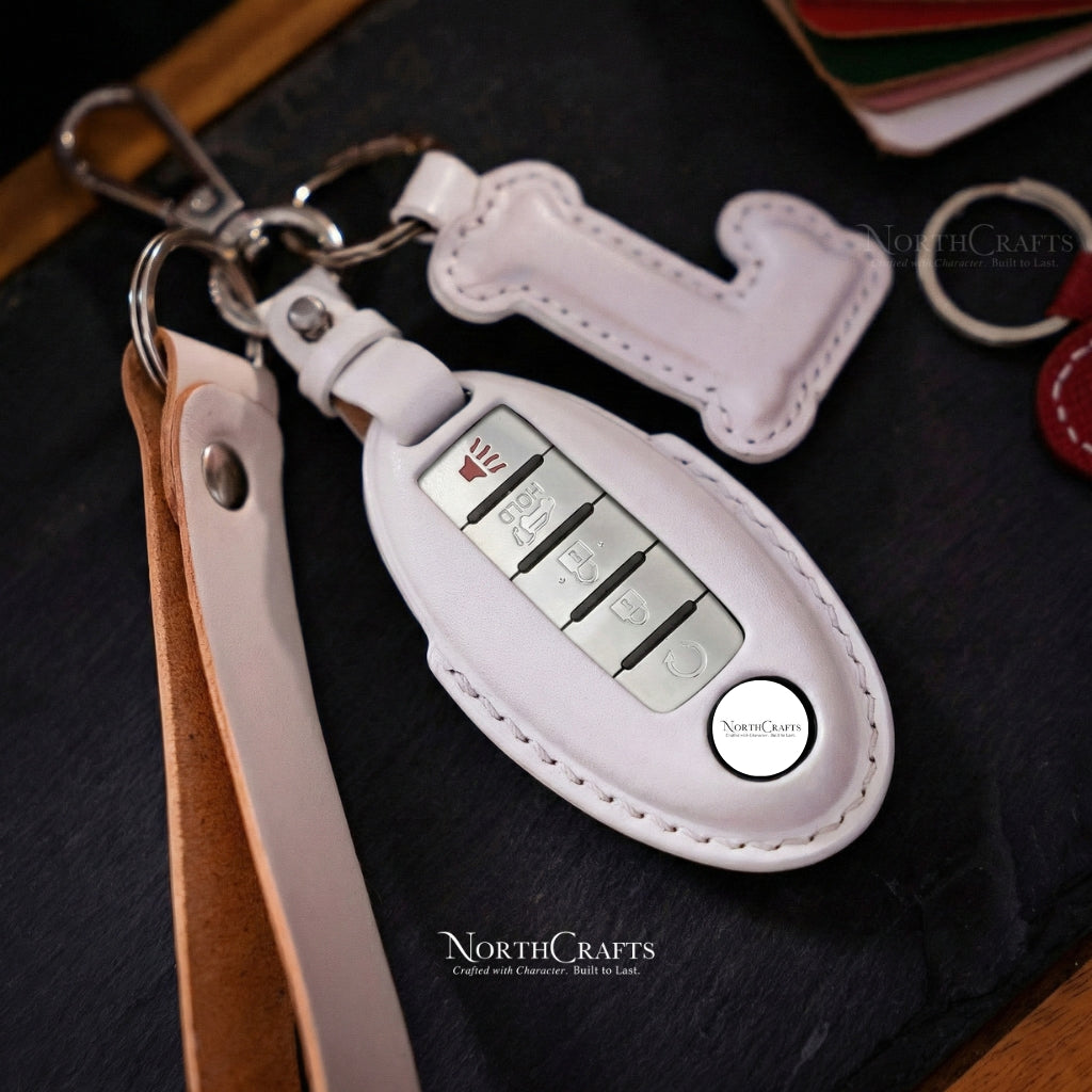 Leather Key Fob Cover for Nissan Kicks Juke GT-R Cube Armada Altima 370Z | NorthCrafts