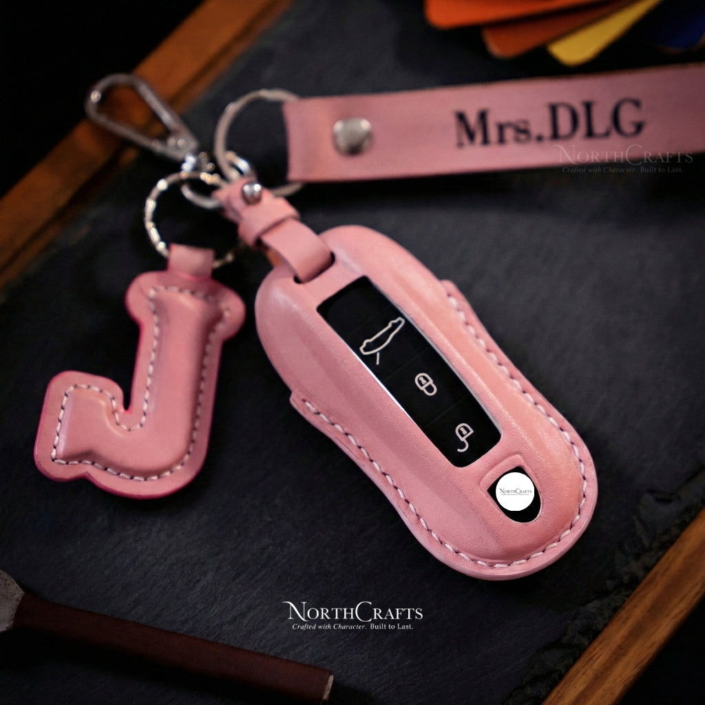 Leather Key Fob Cover for Porsche 911 Carrera, 918, Cayenne Coupe, Macan, Panamera & Taycan – Personalized Handmade – NorthCrafts | NorthCrafts
