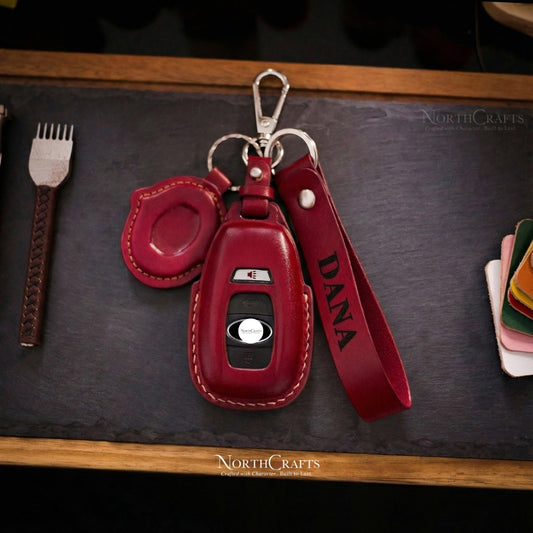 Leather Key Fob Cover for Subaru Forester, Legacy, Levorg, Impreza, Outback, Crosstrek, Ascent, STI, WRX, XV & BRZ – Personalized Handmade – NorthCrafts | NorthCrafts