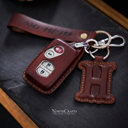 Leather Key Fob Cover for Toyota RAV4 Camry Corolla Highlander | NorthCrafts