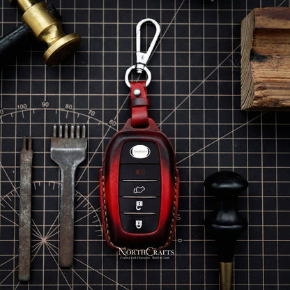 Leather Key Fob Cover for Toyota Land Cruiser Mirai RAV4 Prime Sienna Venza Camry Highlander Avalon Prado Corolla | NorthCrafts