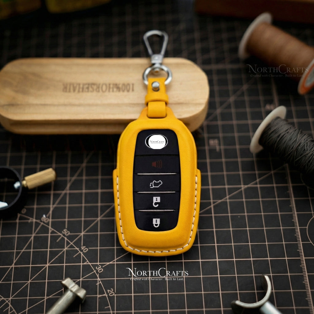 Leather Key Fob Cover for Toyota Land Cruiser Mirai RAV4 Prime Sienna Venza Camry Highlander Avalon Prado Corolla | NorthCrafts