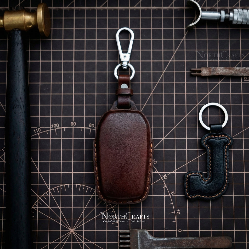 Leather Key Fob Cover for Toyota Land Cruiser Mirai RAV4 Prime Sienna Venza Camry Highlander Avalon Prado Corolla | NorthCrafts