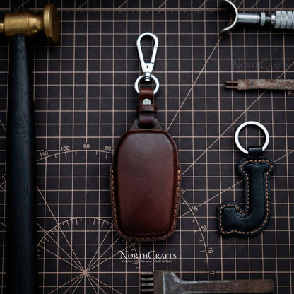 Leather Key Fob Cover for Toyota Land Cruiser Mirai RAV4 Prime Sienna Venza Camry Highlander Avalon Prado Corolla | NorthCrafts