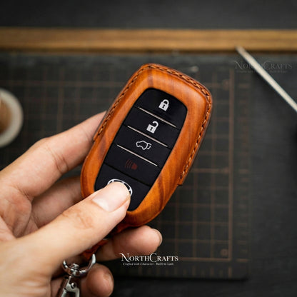 Leather Key Fob Cover for Toyota Land Cruiser Mirai RAV4 Prime Sienna Venza Camry Highlander Avalon Prado Corolla | NorthCrafts