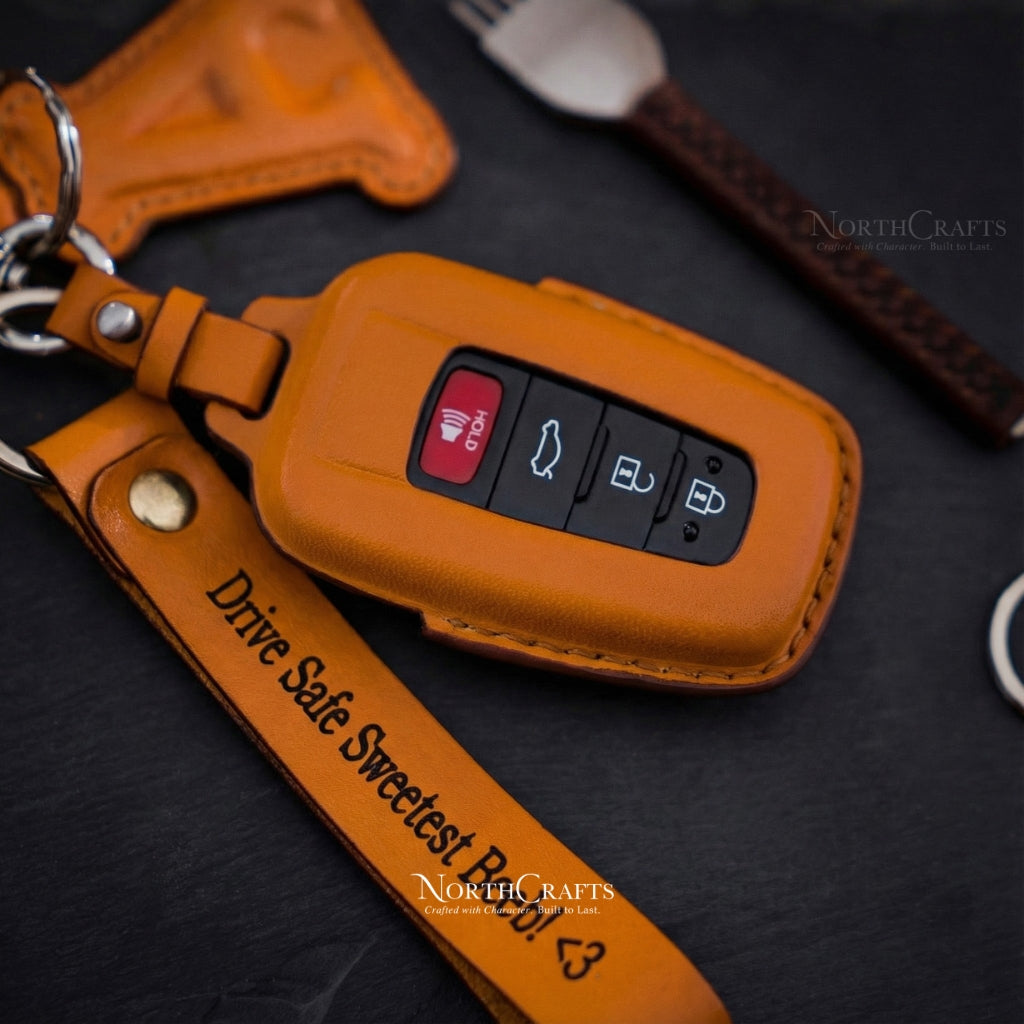 Leather Key Cover for Toyota RAV4 Handcrafted Premium | NorthCrafts