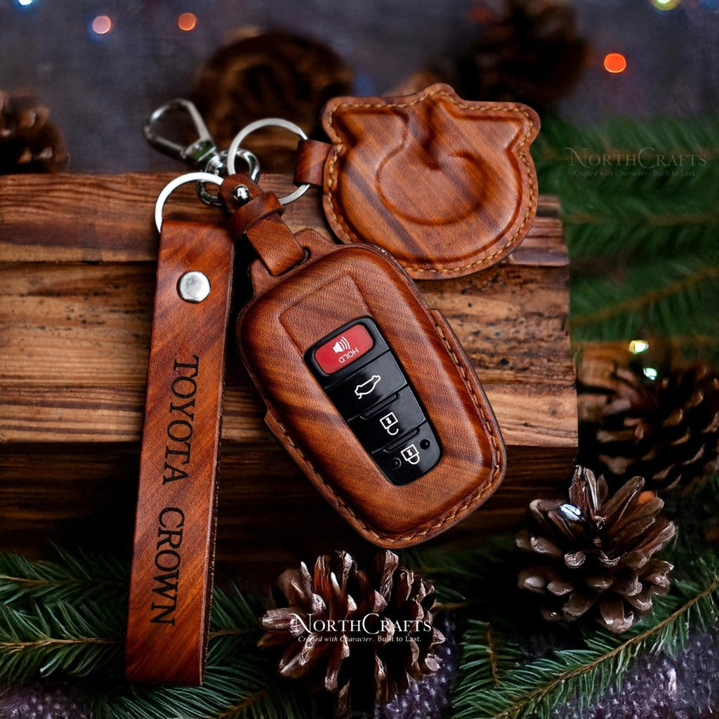 Leather Key Cover for Toyota RAV4 Handcrafted Premium | NorthCrafts