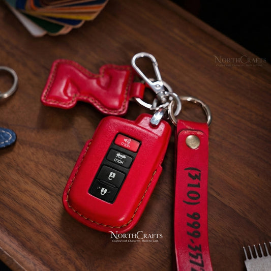 Leather Key Fob Cover for Toyota Sequoia, 4Runner, Tacoma, Tundra, RAV4, Camry, Avalon & Corolla – Personalized Handmade – NorthCrafts | NorthCrafts