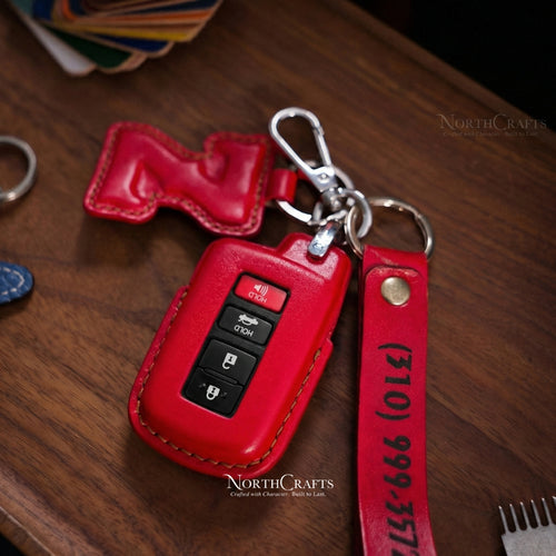 Leather Key Fob Cover for Toyota Sequoia, 4Runner, Tacoma, Tundra, RAV4, Camry, Avalon & Corolla – Personalized Handmade – NorthCrafts | NorthCrafts