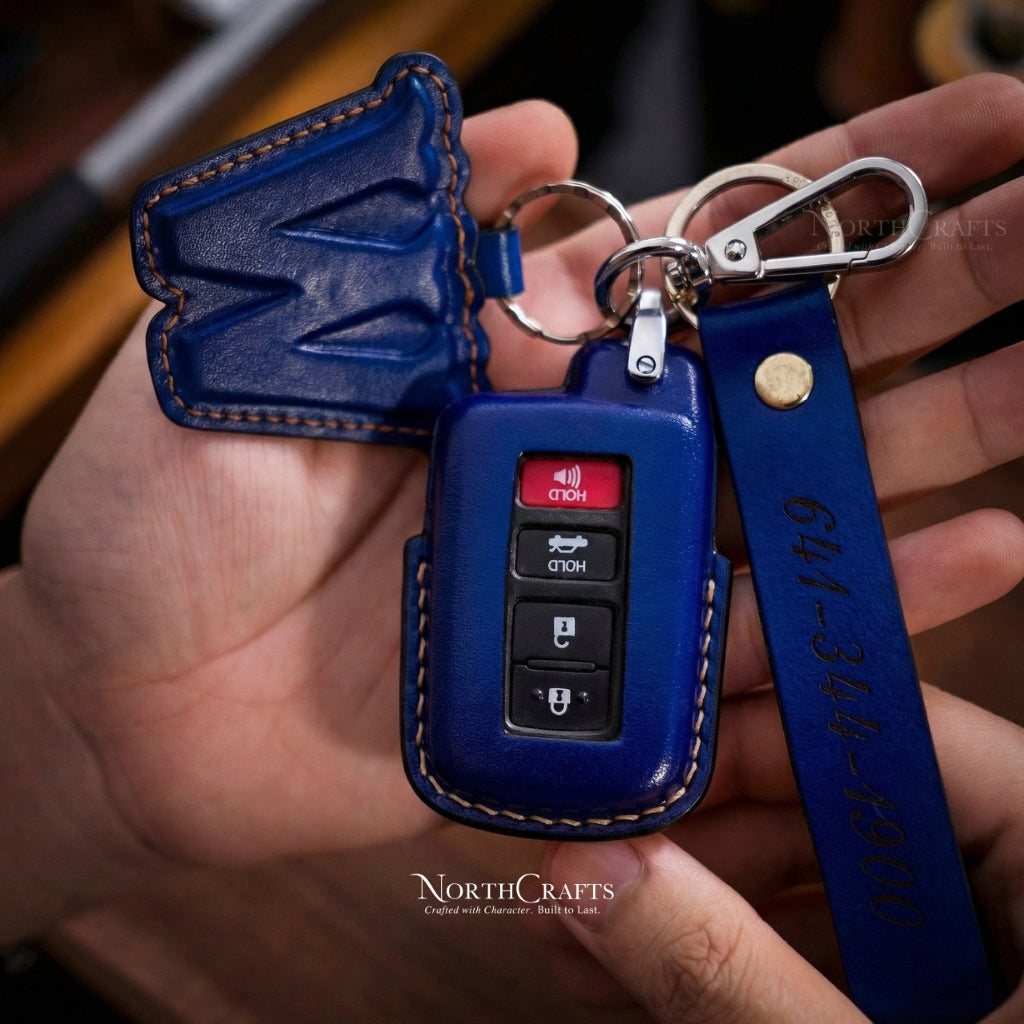 Leather Key Fob Cover for Toyota Sequoia, 4Runner, Tacoma, Tundra, RAV4, Camry, Avalon & Corolla – Personalized Handmade – NorthCrafts | NorthCrafts