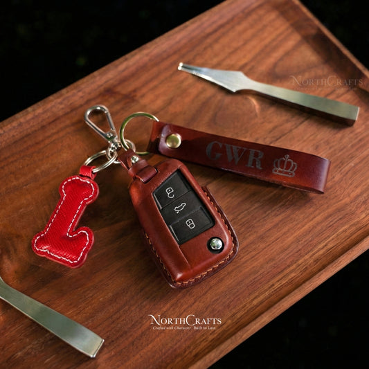 Leather Key Fob Cover for VW Atlas, Jetta, Golf, Polo & Tiguan (Keyless Entry) – Personalized Handmade – NorthCrafts | NorthCrafts