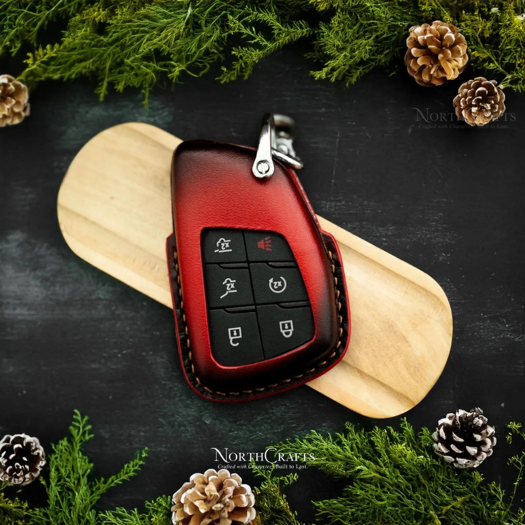 Leather Key Fob Cover for GMC Yukon & Chevrolet Suburban Tahoe | NorthCrafts