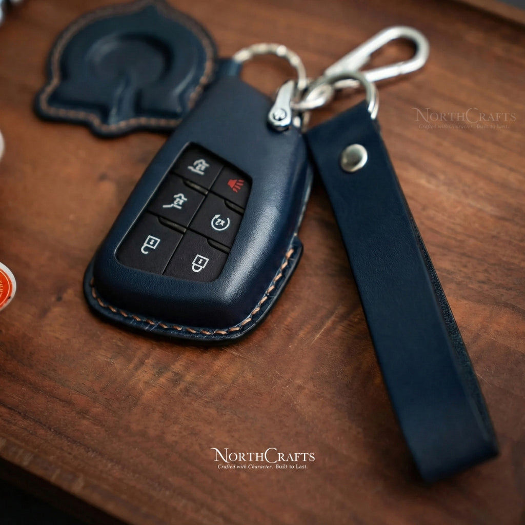 Leather Key Fob Cover for GMC Yukon & Chevrolet Suburban Tahoe | NorthCrafts