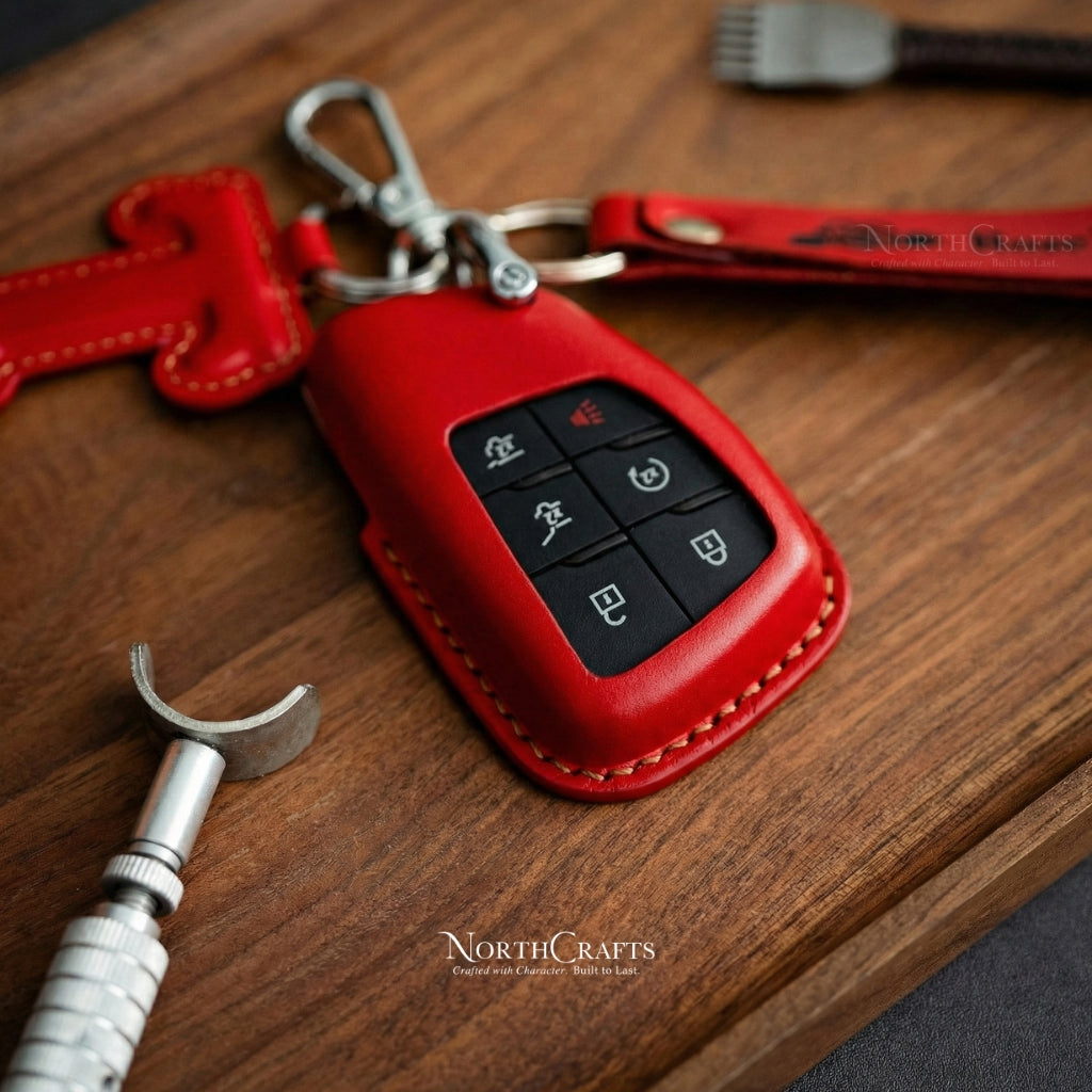 Leather Key Fob Cover for GMC Yukon & Chevrolet Suburban Tahoe | NorthCrafts