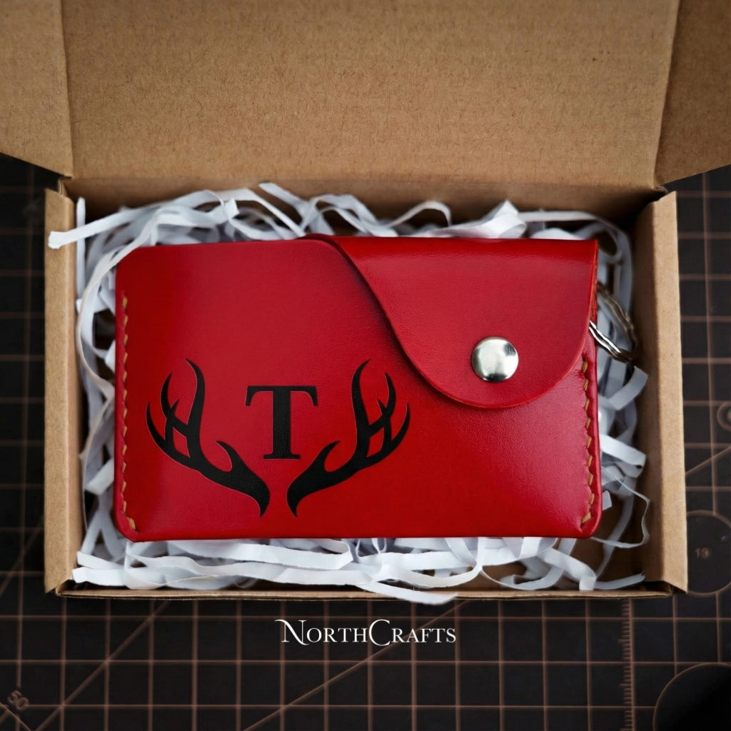 Leather Keychain Wallet & Slim Card Holder – Personalized Handmade – NorthCrafts | NorthCrafts