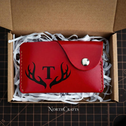 Leather Keychain Wallet & Slim Card Holder – Personalized Handmade – NorthCrafts | NorthCrafts