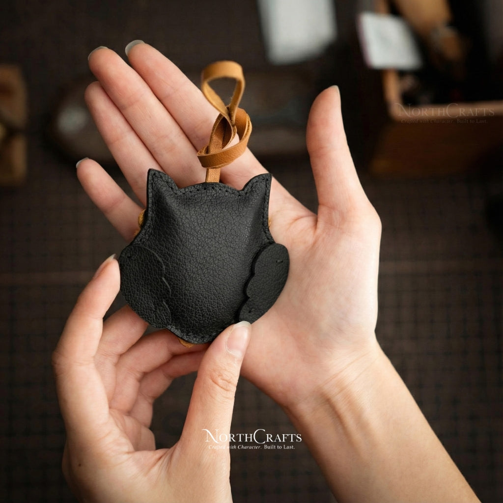 Leather Owl Bag Charm for Women – Personalized Handmade – NorthCrafts | NorthCrafts