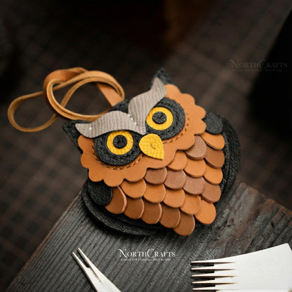 Leather Owl Bag Charm for Women – Personalized Handmade – NorthCrafts | NorthCrafts