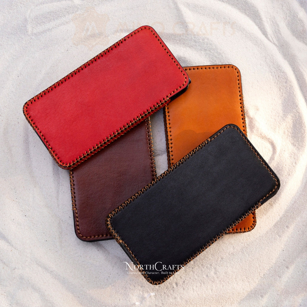 Leather Phone Sleeve Case for iPhone 17 Series, iPhone 16 Series & iPhone 15 Series – Personalized Handmade – NorthCrafts | NorthCrafts
