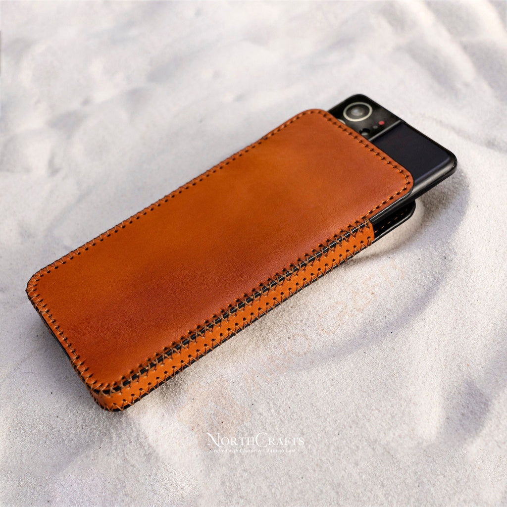 Leather Phone Sleeve Case for iPhone 17 Series, iPhone 16 Series & iPhone 15 Series – Personalized Handmade – NorthCrafts | NorthCrafts