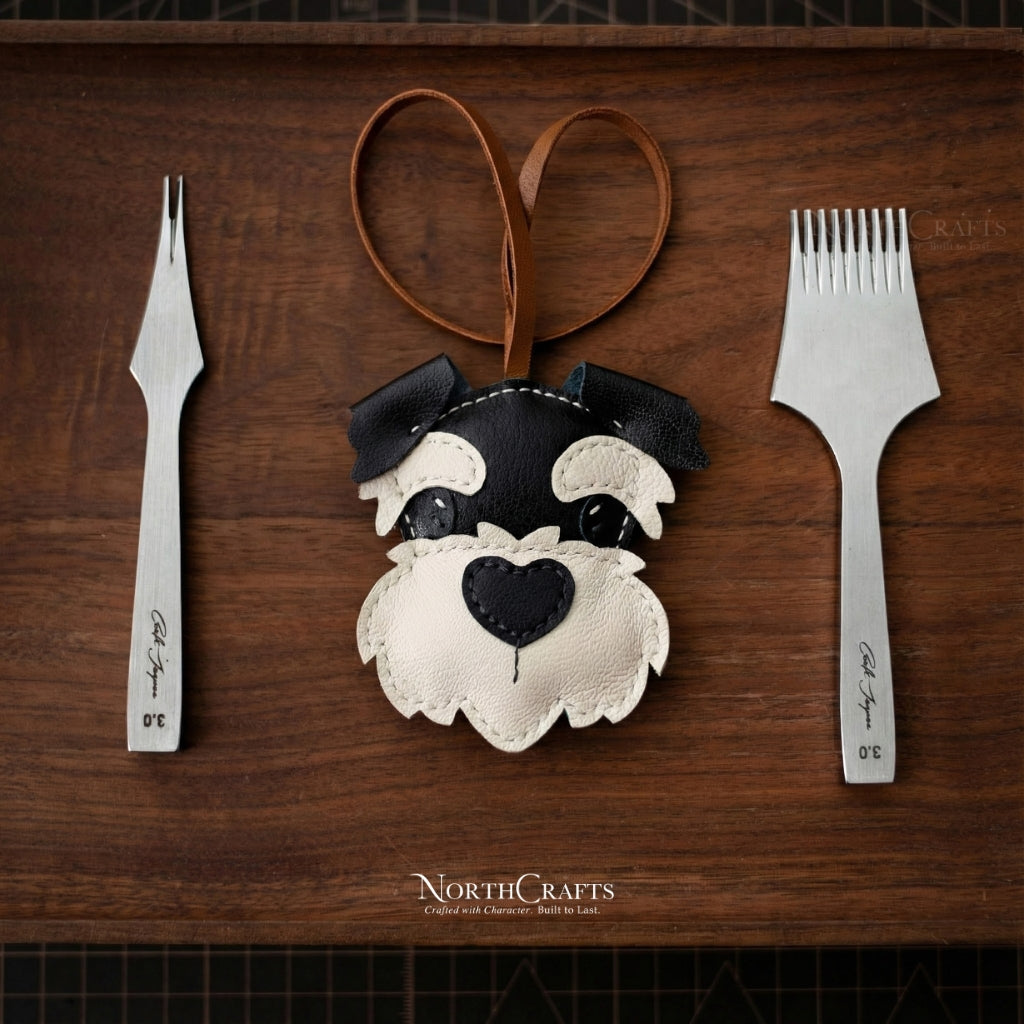 Leather Schnauzer Bag Charm for Women – Personalized Handmade – NorthCrafts | NorthCrafts