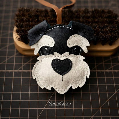 Leather Schnauzer Bag Charm for Women – Personalized Handmade – NorthCrafts | NorthCrafts