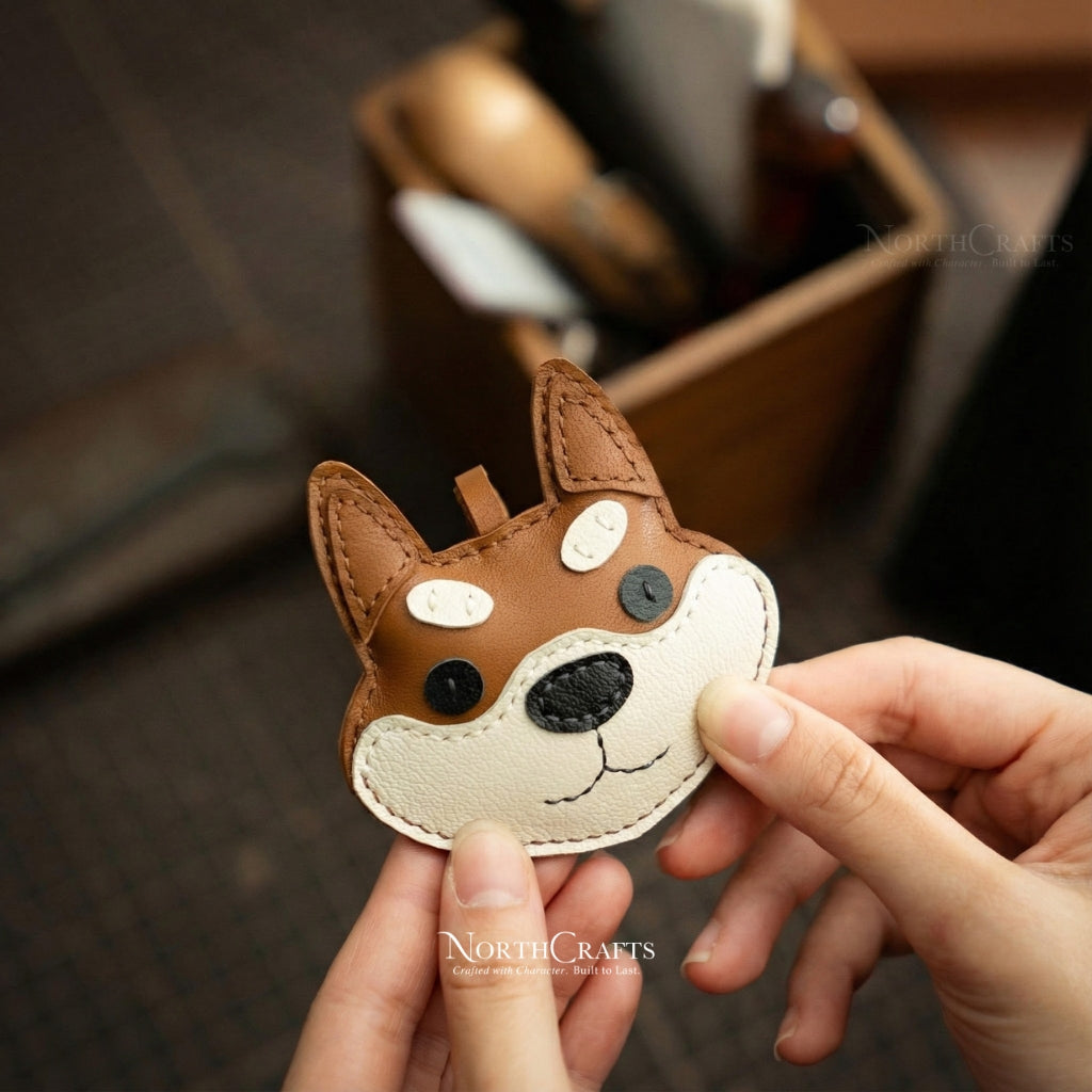 Leather Shiba Inu Bag Charm for Women – Personalized Handmade – NorthCrafts | NorthCrafts