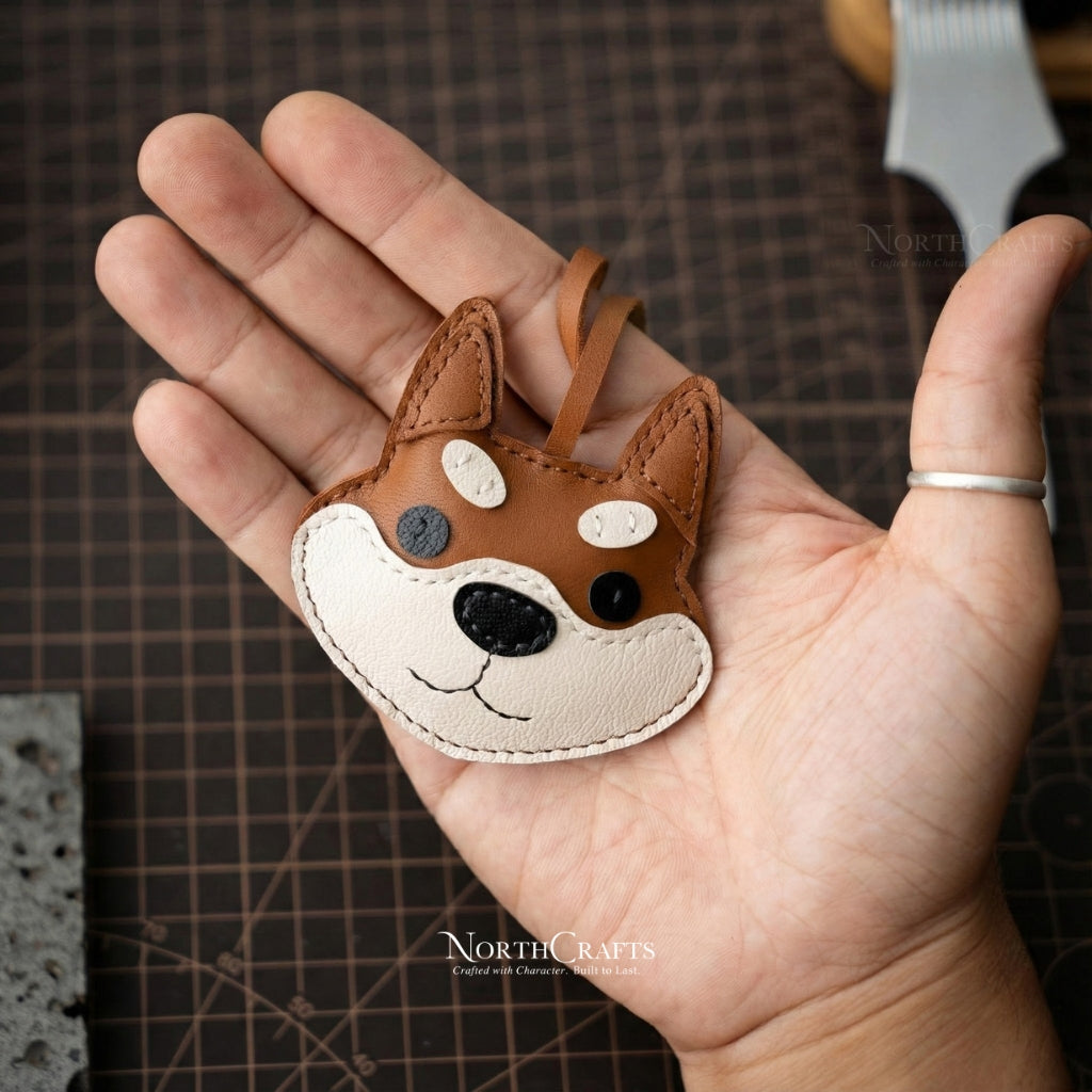 Leather Shiba Inu Bag Charm for Women – Personalized Handmade – NorthCrafts | NorthCrafts