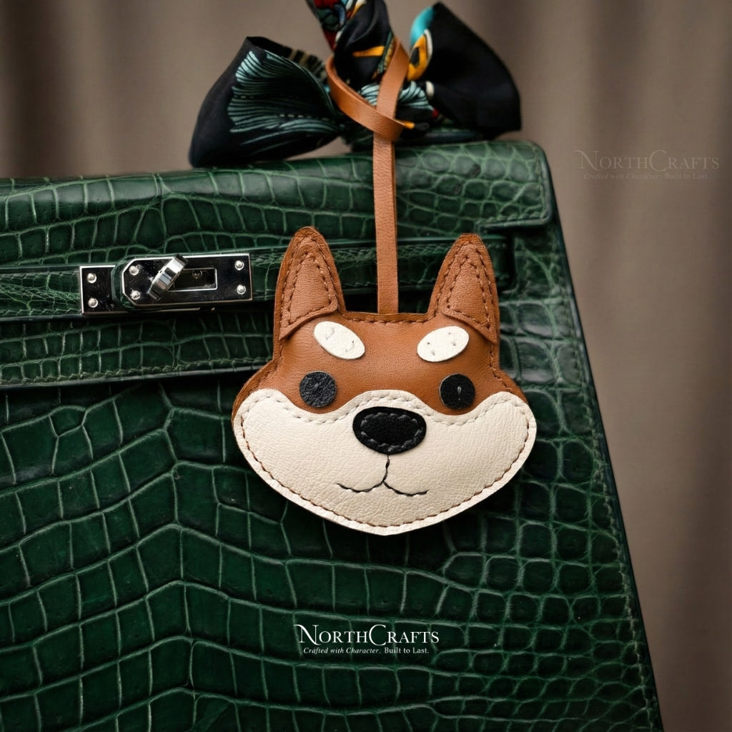 Leather Shiba Inu Bag Charm for Women – Personalized Handmade – NorthCrafts | NorthCrafts