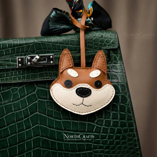 Leather Shiba Inu Bag Charm for Women – Personalized Handmade – NorthCrafts | NorthCrafts