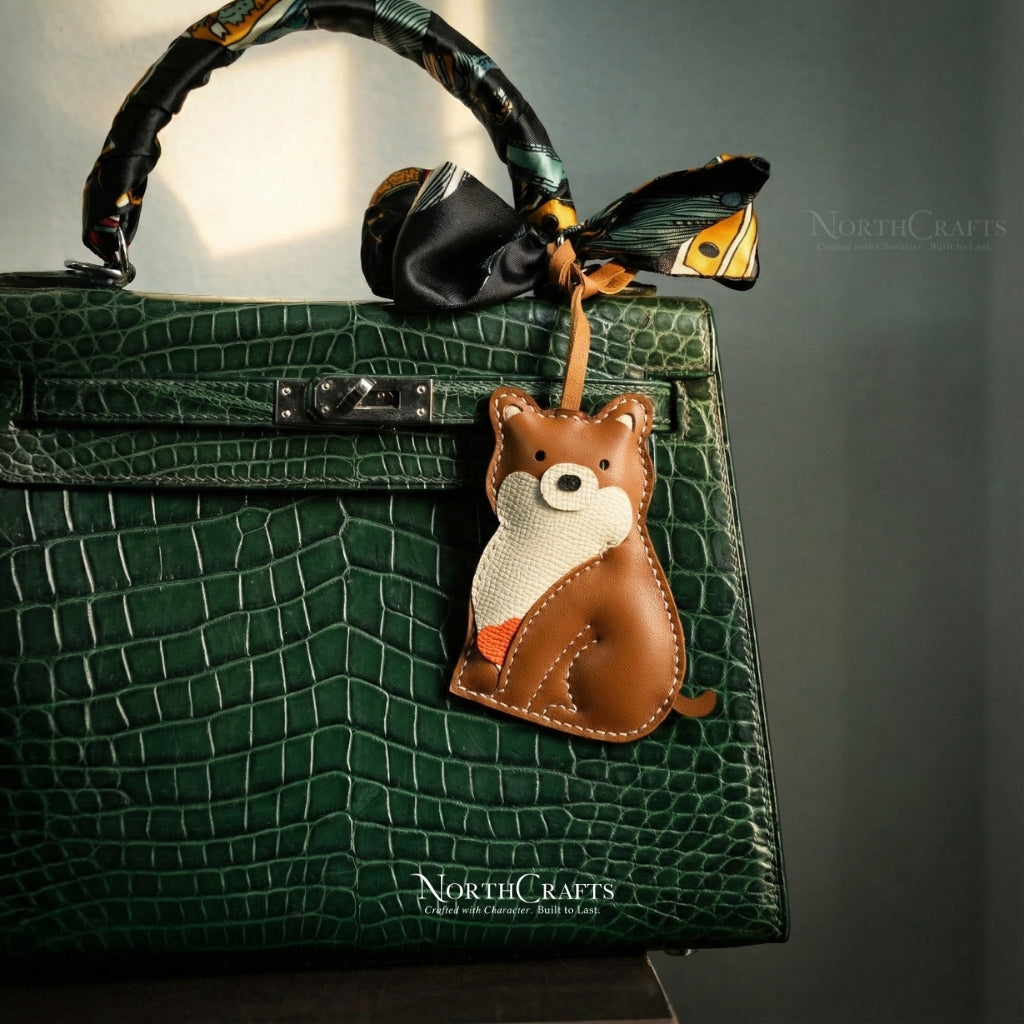 Leather Shiba Inu Bag Charm for Women – Personalized Handmade – NorthCrafts | NorthCrafts