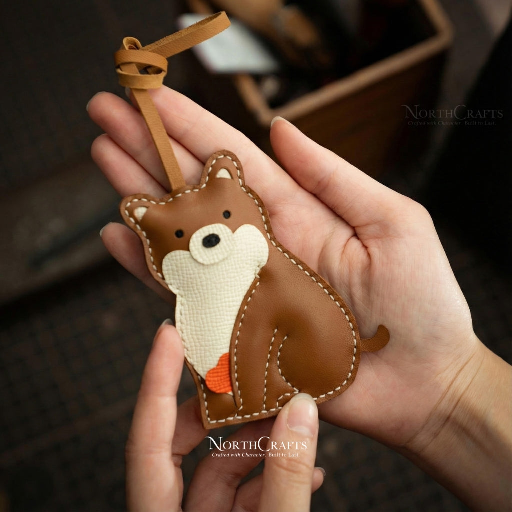 Leather Shiba Inu Bag Charm for Women – Personalized Handmade – NorthCrafts | NorthCrafts