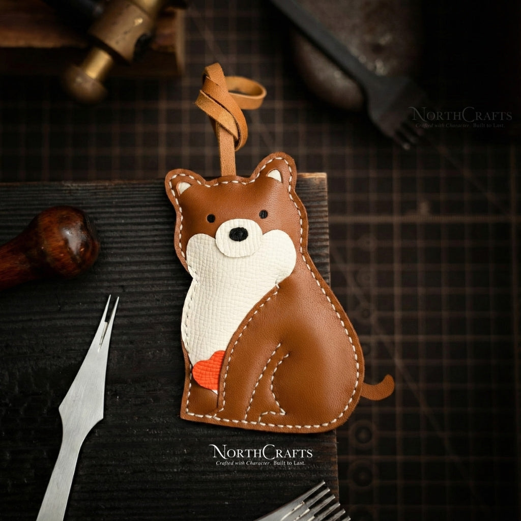Leather Shiba Inu Bag Charm for Women – Personalized Handmade – NorthCrafts | NorthCrafts