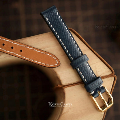 Navy Leather Watch Strap – Personalized Handmade – NorthCrafts | NorthCrafts