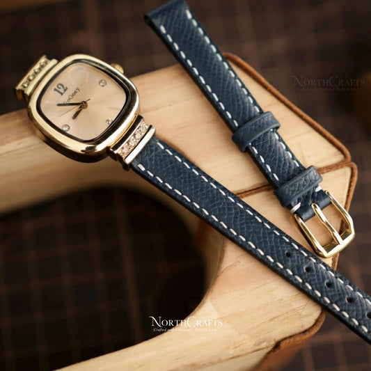 Navy Leather Watch Strap – Personalized Handmade – NorthCrafts | NorthCrafts