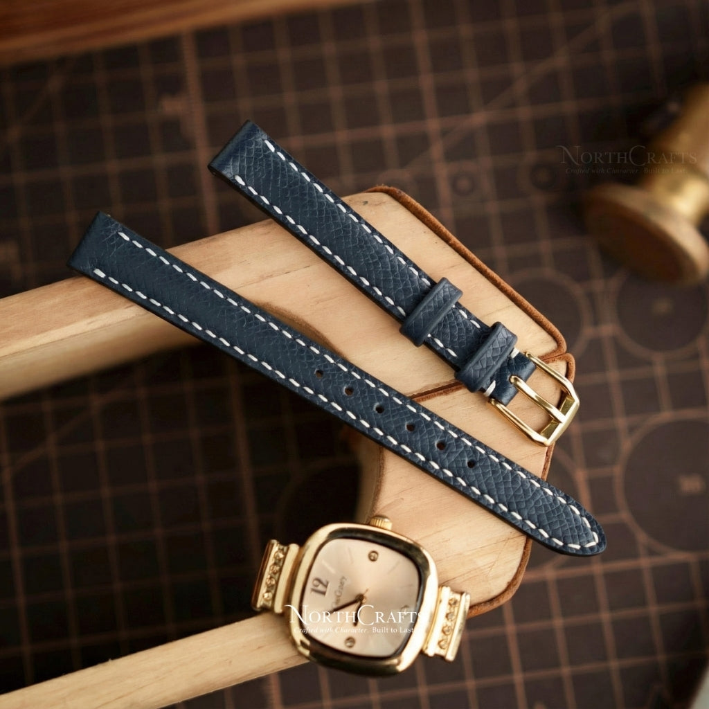 Navy Leather Watch Strap – Personalized Handmade – NorthCrafts | NorthCrafts
