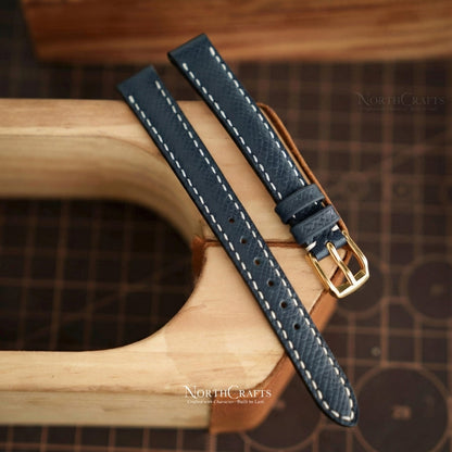 Navy Leather Watch Strap – Personalized Handmade – NorthCrafts | NorthCrafts