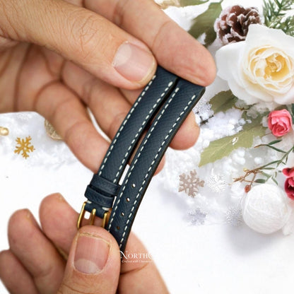 Navy Leather Watch Strap – Personalized Handmade – NorthCrafts | NorthCrafts