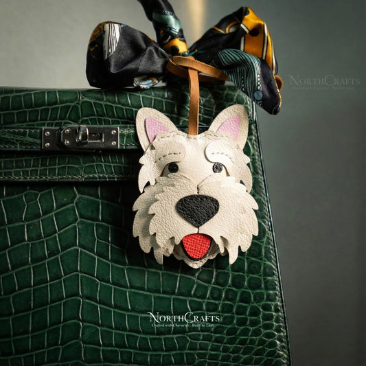 Leather West Highland White Terrier (Westie) Bag Charm – Personalized Handmade – NorthCrafts | NorthCrafts
