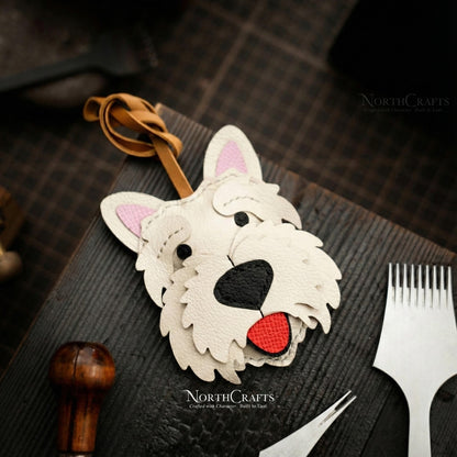 Leather West Highland White Terrier (Westie) Bag Charm – Personalized Handmade – NorthCrafts | NorthCrafts