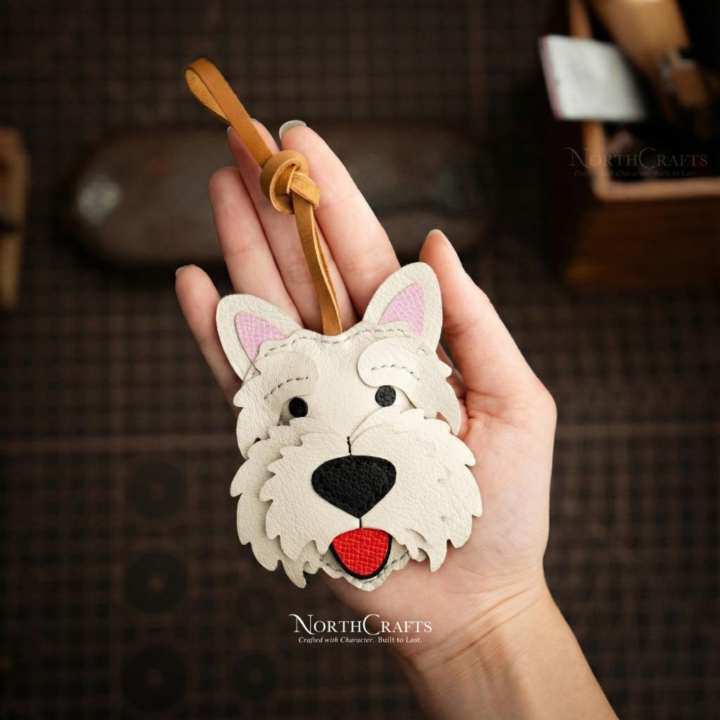 Leather West Highland White Terrier (Westie) Bag Charm – Personalized Handmade – NorthCrafts | NorthCrafts