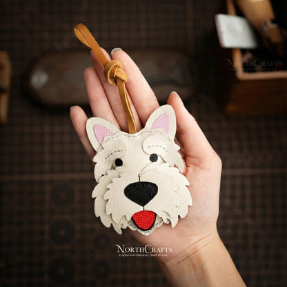 Leather West Highland White Terrier (Westie) Bag Charm – Personalized Handmade – NorthCrafts | NorthCrafts