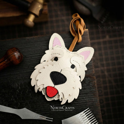 Leather West Highland White Terrier (Westie) Bag Charm – Personalized Handmade – NorthCrafts | NorthCrafts